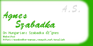 agnes szabadka business card